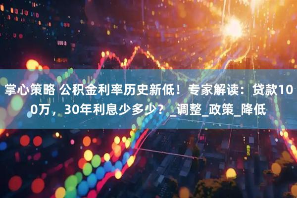 掌心策略 公积金利率历史新低！专家解读：贷款100万，30年利息少多少？_调整_政策_降低